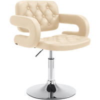 SESSEL Lederlook creme - Chromfarben/Creme, Textil/Metall (62/76/55cm) - CLP