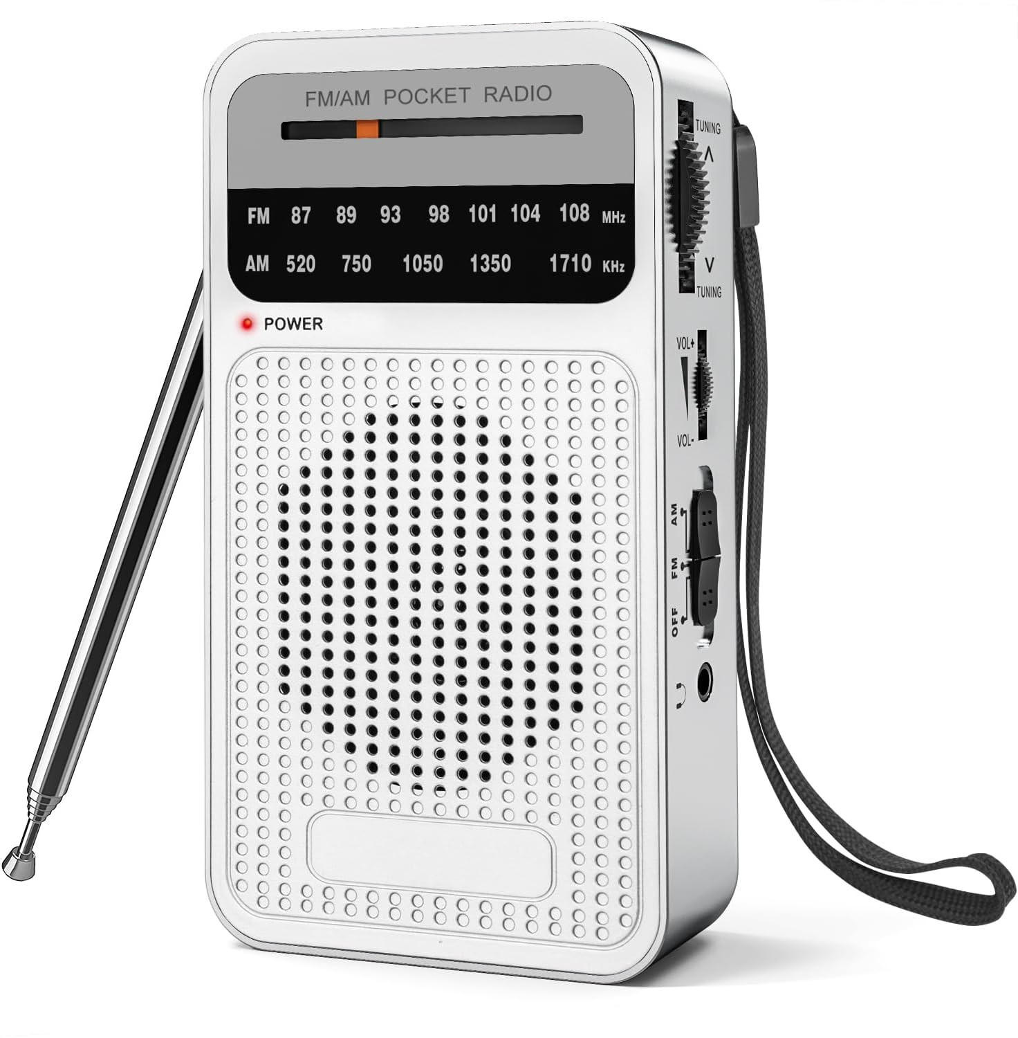 RADIO – FM/AM – Lautsprecher-/Kopfhöreranschluss – Silber - Grau, Kunststoff (13/7.2/3.1cm) - DCA
