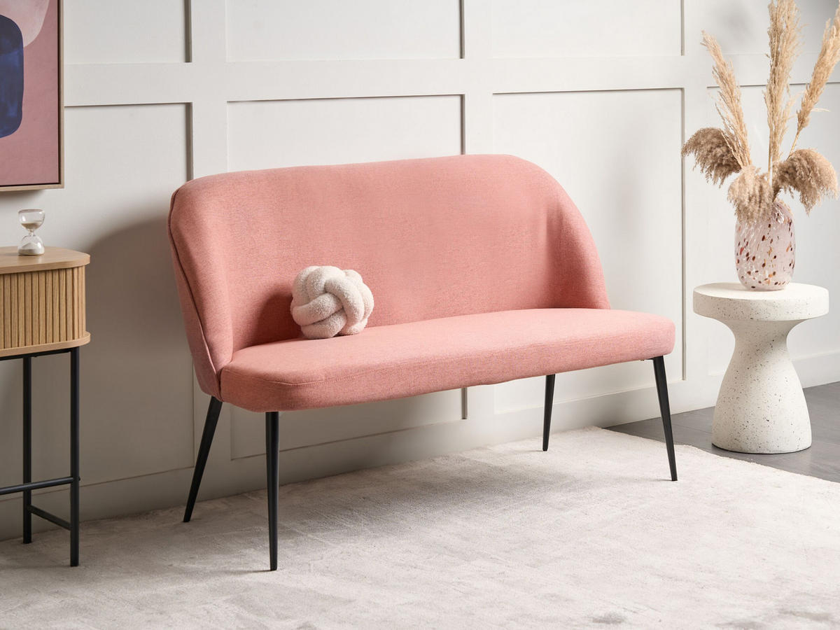 2-SITZER-KÜCHENSOFA rosa Osby - Pink/Schwarz, Textil (130/85/49cm) - Beliani