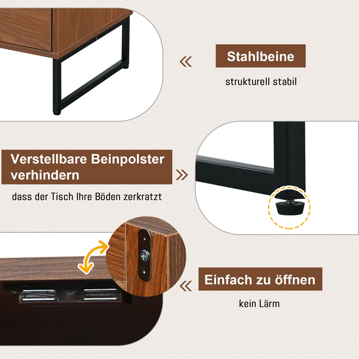 SIDEBOARD Braun 130/40/75CM - Braun, Holzwerkstoff (40/75/130cm) - Urban Meuble