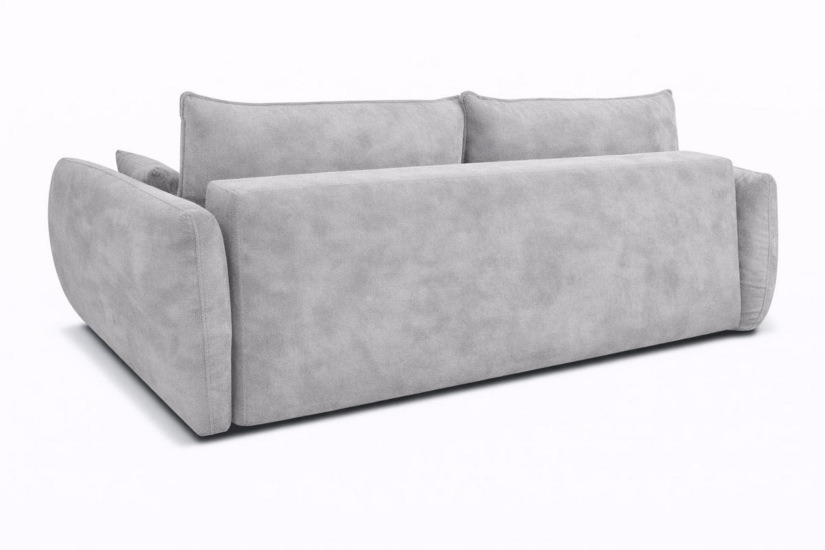 SOFA Mit Schlaffunktion Und Bettkasten, Veloursstoff Salvador, Grau, Zephira - Grau, Holz (238/87/102cm) - Kaiser Möbel