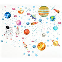 WANDAUFKLEBER Planeten, Galaxie, Astronauten, Leuchtend - Weiß, Kunststoff (25/1/20cm) - Authentics
