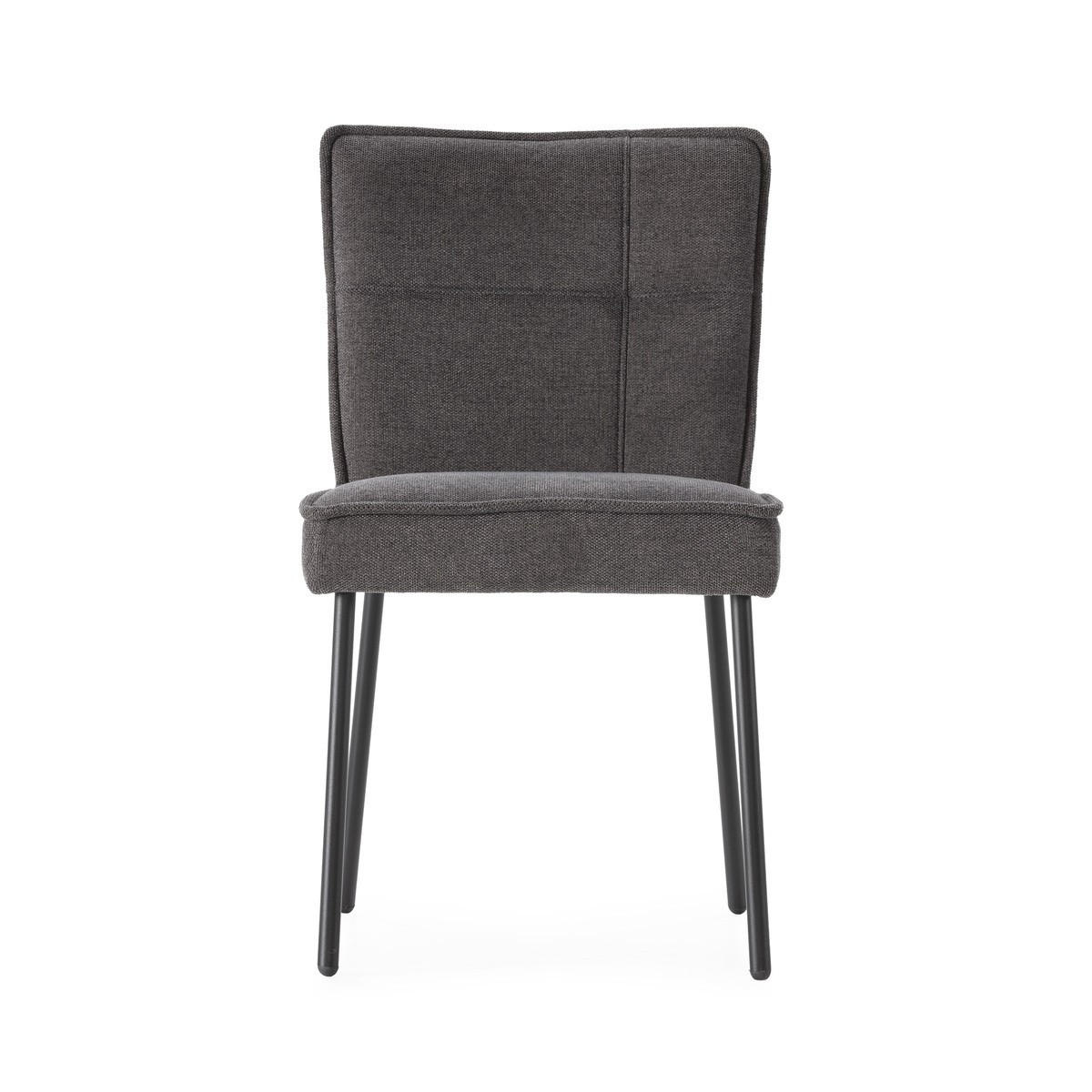 SADA 2 látkových židlí, výška 84 cm - ELINA - tmavě šedá, textil (60/50.5/49.5cm) - Calicosy