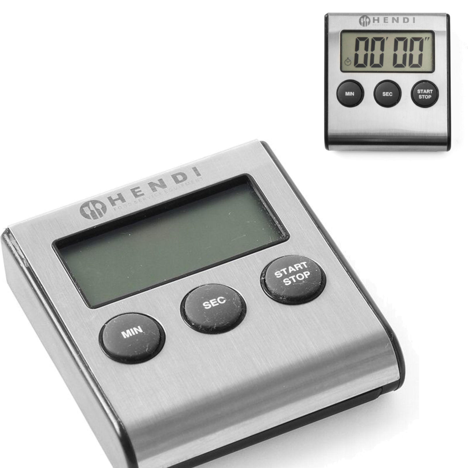 TIMER FÜR DAS KOCHEN Digitale Küchenwecker - Edelstahl - Grau, Metall (7/2/7cm) - Hendi