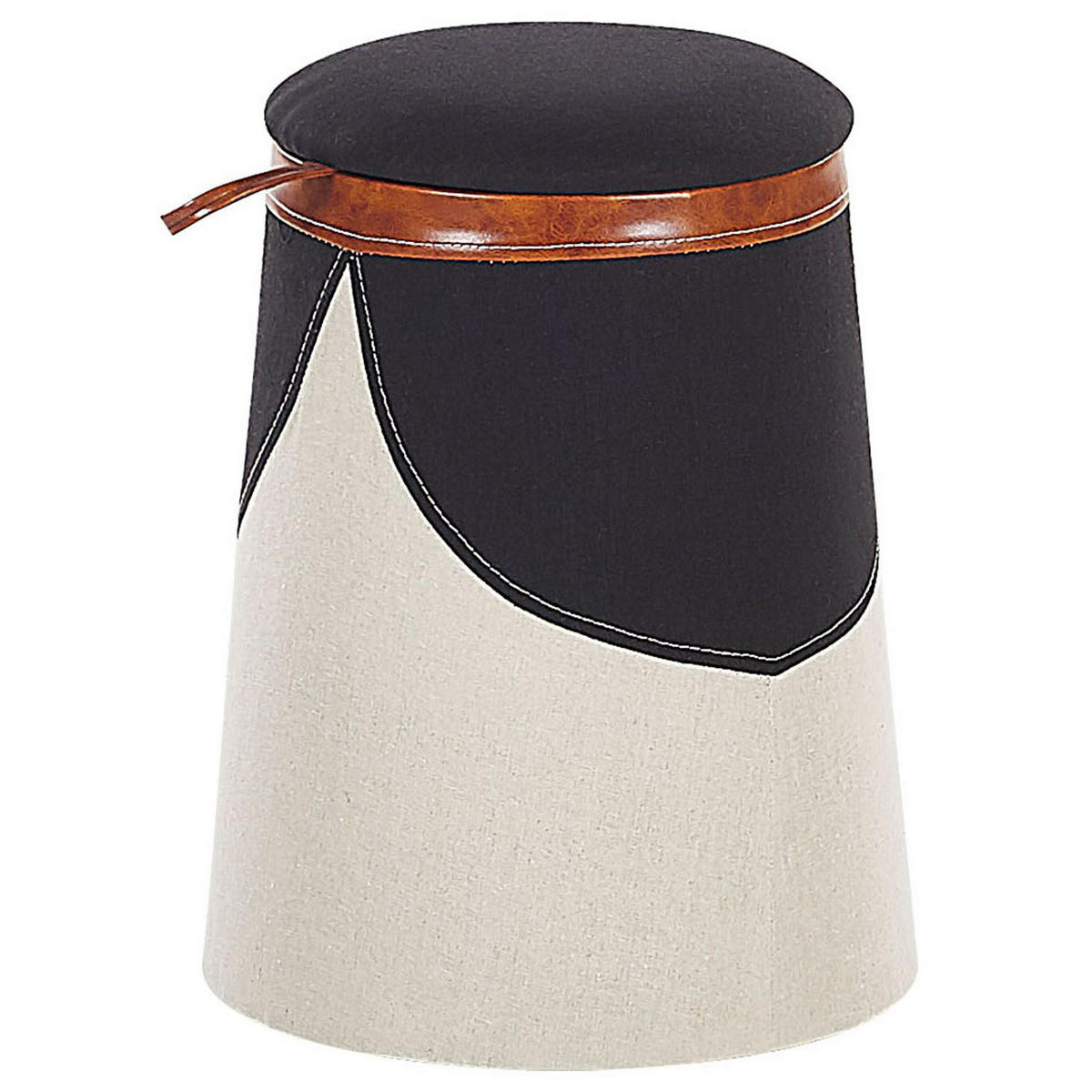 HOCKER Apache 33/33/45 cm - Beige, Kunststoff/Textil (33/45/33cm) - Beliani