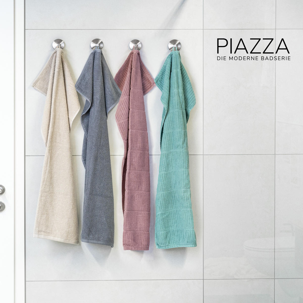 HANDTUCHHAKEN PIAZZA 2er-Set, Edelstahl, matt - Edelstahlfarben, Metall (6/4.5/6cm) - bremermann