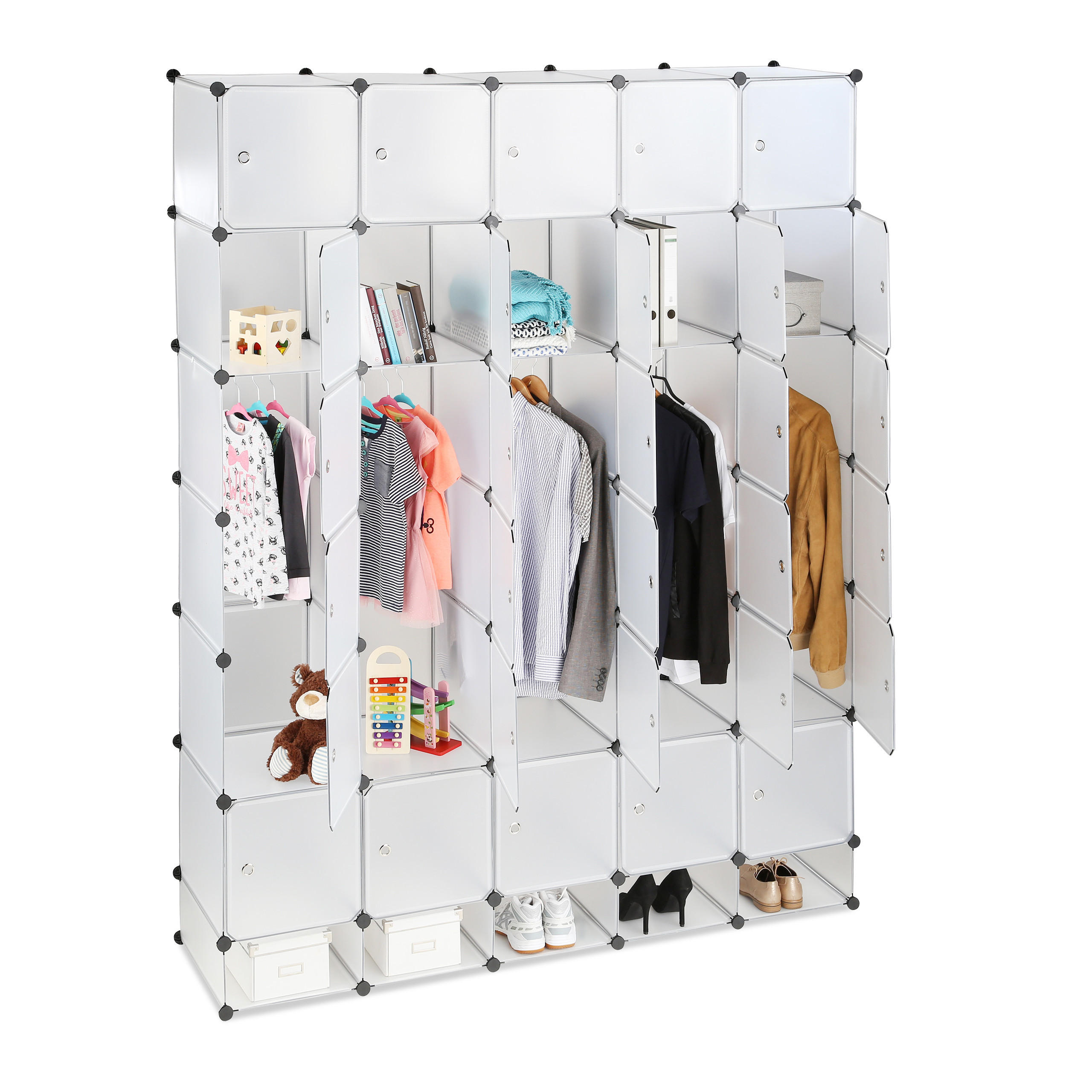 KLEIDERSCHRANK - Transparent, Kunststoff/Metall (180/234/46.5cm) - Relaxdays