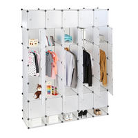 KLEIDERSCHRANK - Transparent, Kunststoff/Metall (180/234/46.5cm) - Relaxdays