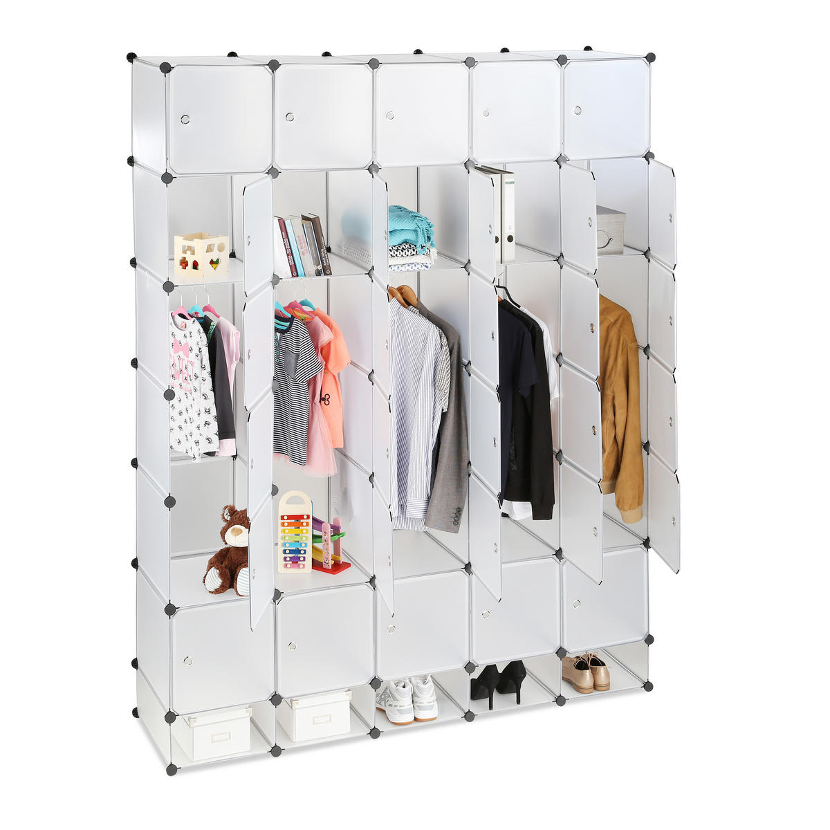 KLEIDERSCHRANK - Transparent, Kunststoff/Metall (180/234/46.5cm) - Relaxdays