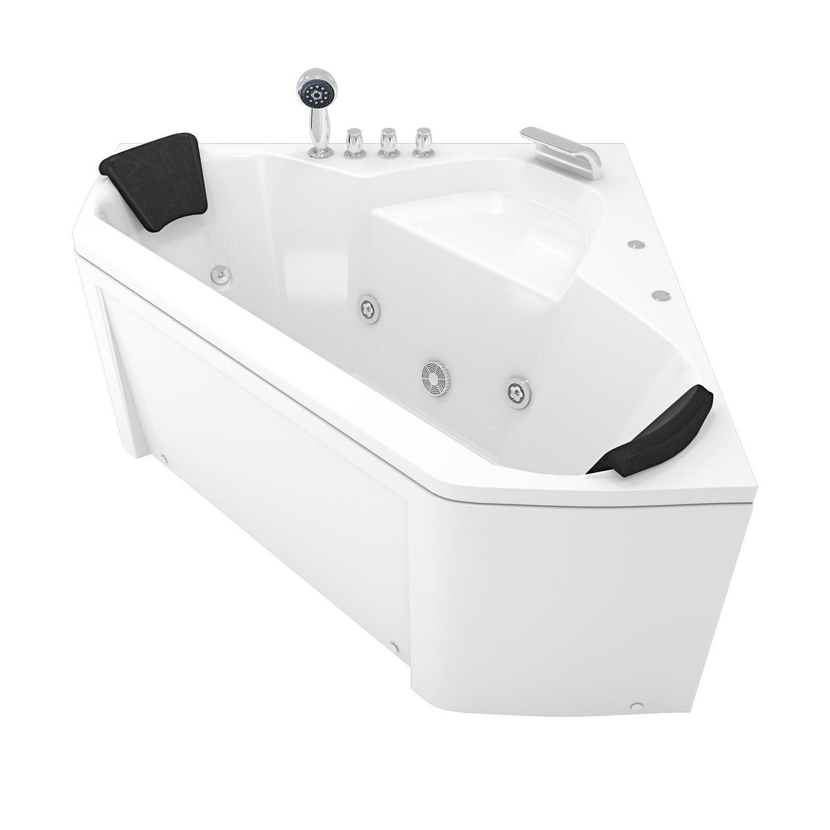 WHIRLPOOL Pool Badewanne Wanne W02-TH-SC 135x135cm - Weiß, Glas/Kunststoff (135/62/135cm) - AcquaVapore by Sandra Jentho