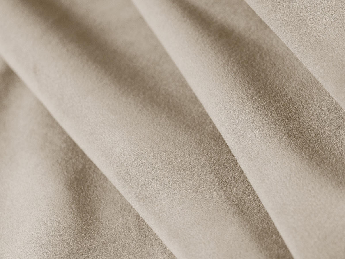 LINKES-SOFA Jodie aus Samt dunkelbeige 3 Sitzplätze - Mokka, Textil (262/70/102cm) - Micadoni