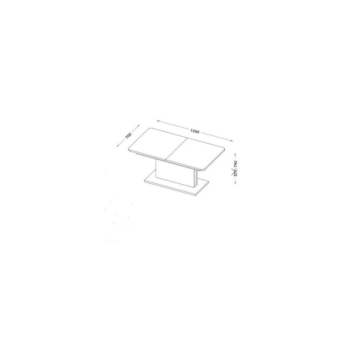 ESSTISCH METRON Ausziehbar 126 - 167,5 / 70 x 74,2 cm - Schwarz, Holz (126/70/74.2cm) - MASSENO