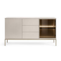 SIDEBOARD Tosena Greige mit LED 154 cm - Kaschmir/Goldfarben, Holzwerkstoff/Metall (154/83/39cm) - Selsey