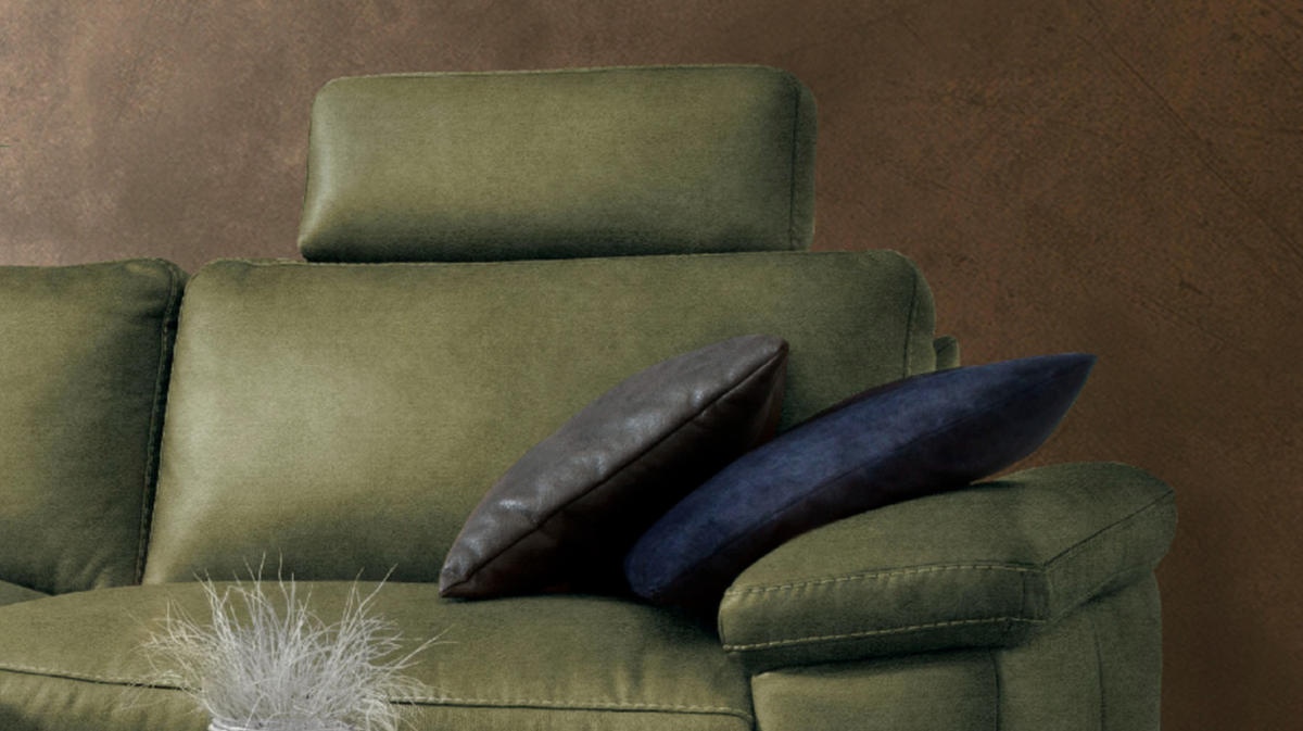 ECKSOFA MOTORISCH. RELAXFUNKTION LOLA Dunkelgrün Webstoff - Dunkelgrün/Schwarz, Textil (233/178cm) - KAWOLA