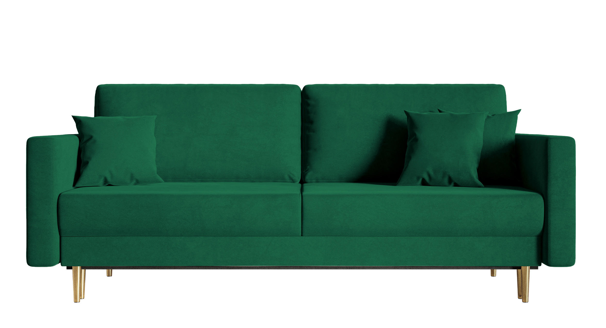 SCHLAFSOFA Valico Dunkelgrün hydrophober Samt - Dunkelgrün/Goldfarben, Textil/Metall (230/90/97cm) - Selsey