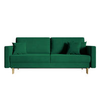 SCHLAFSOFA Valico Dunkelgrün hydrophober Samt - Dunkelgrün/Goldfarben, Textil/Metall (230/90/97cm) - Selsey