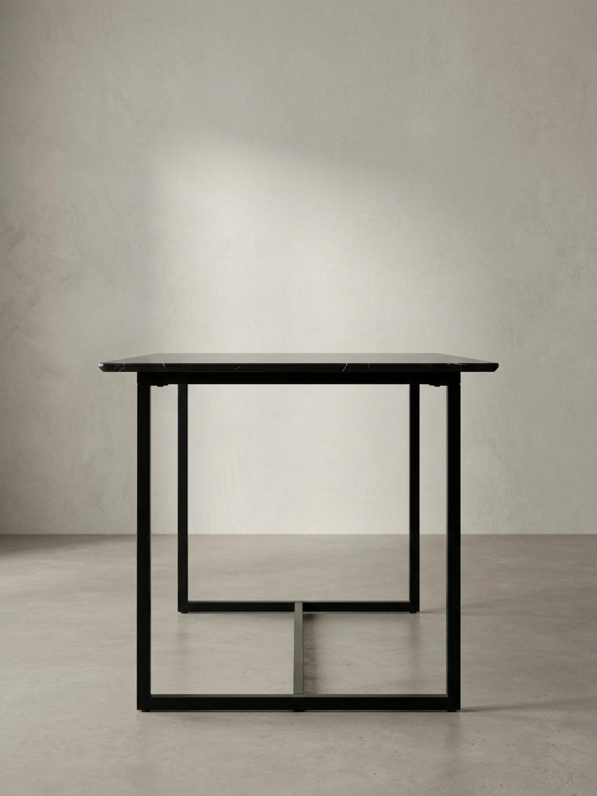 ESSTISCH Marmoroptik Metall Rechteckig Modern Klein, Schwarz 180x90x76 cm - Schwarz, Holzwerkstoff/Metall (90/180/76cm) - KADIMA DESIGN