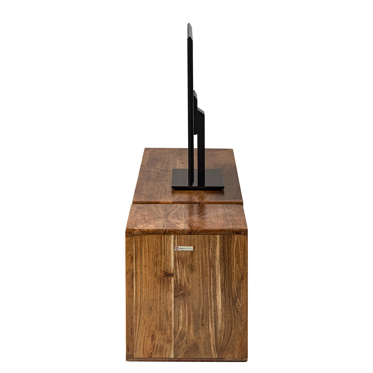 TV-LOWBOARD - Akazie massiv - Akaziefarben, Holz (174/45/40cm) - home24