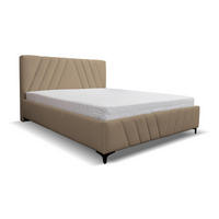 POLSTERBETT Capri mit Kopfteil, 140 x 200 cm, mit Bettkasten und Lattenrost aus Metall, Velourstoff, Frabe: Braun - Braun, Holz/Kunststoff (140/200cm) - VENASI MÖBEL