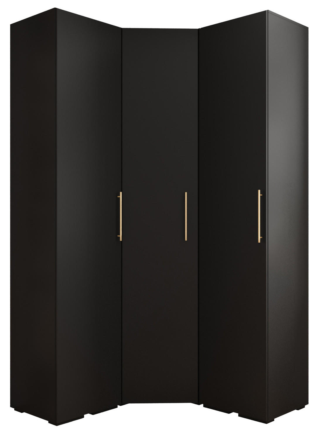 GARDEROBEN-SET 236,7/131,7/47 - Goldfarben/Schwarz, Holz/Kunststoff (131.7/236.7/47cm) - Abiks Möbel