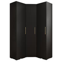 GARDEROBEN-SET 236,7/131,7/47 - Goldfarben/Schwarz, Holz/Kunststoff (131.7/236.7/47cm) - Abiks Möbel
