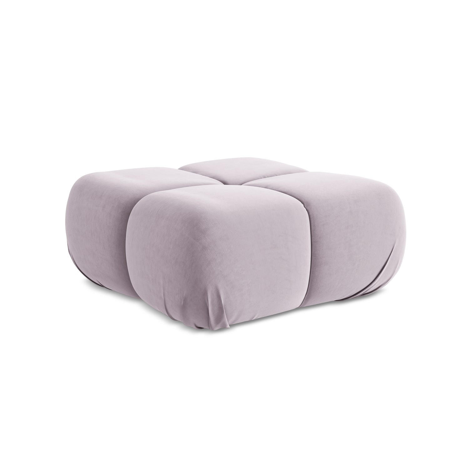 POUF Samt Stoff Violett - Lila/Flieder, Kunststoff/Textil (95/41/95cm) - LaMiaSofa