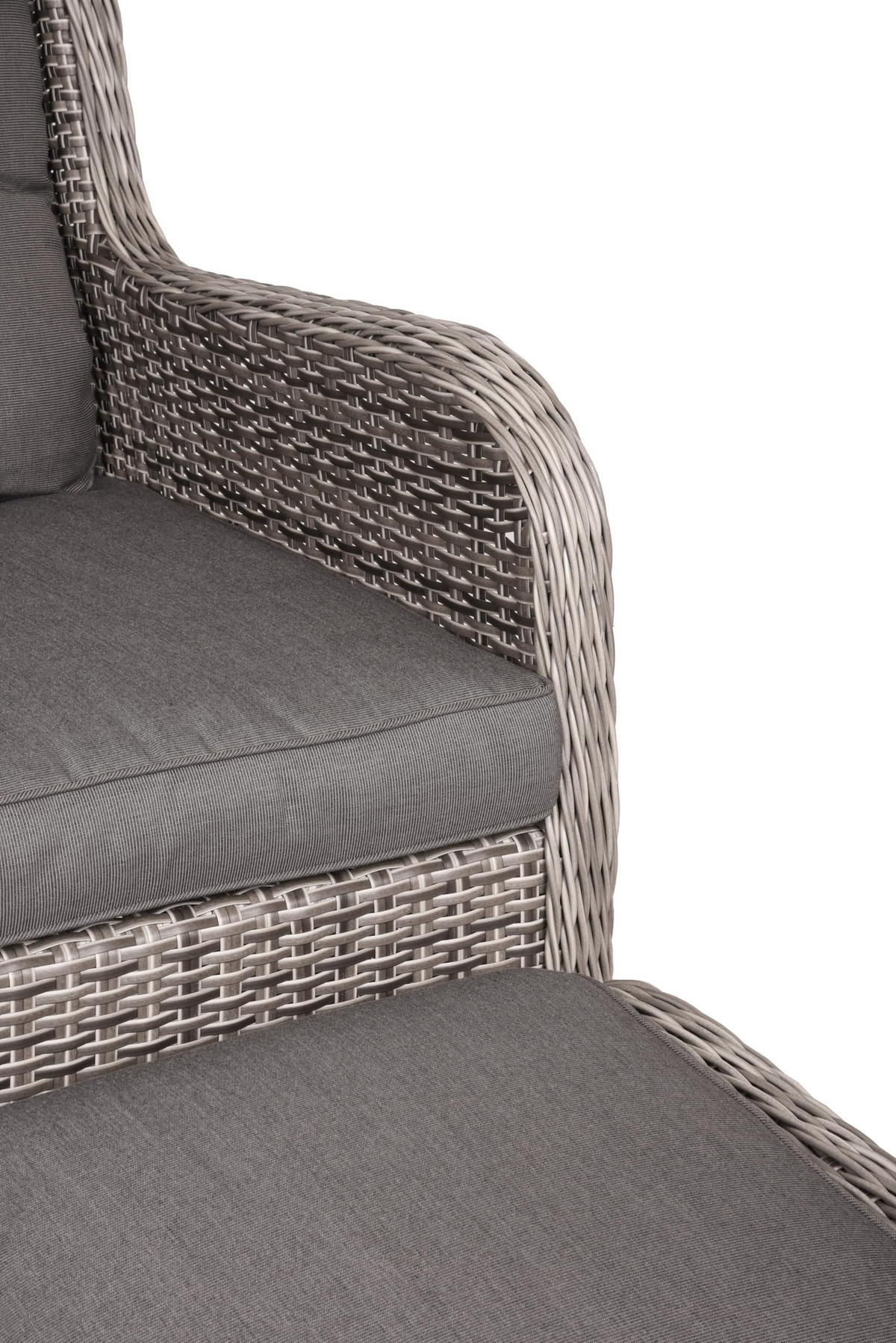 GARTENSTUHL Nara mit Beistelltisch Grau Gartenstuhl-Set - Grau, Kunststoff (68/98/90cm) - DELUKE