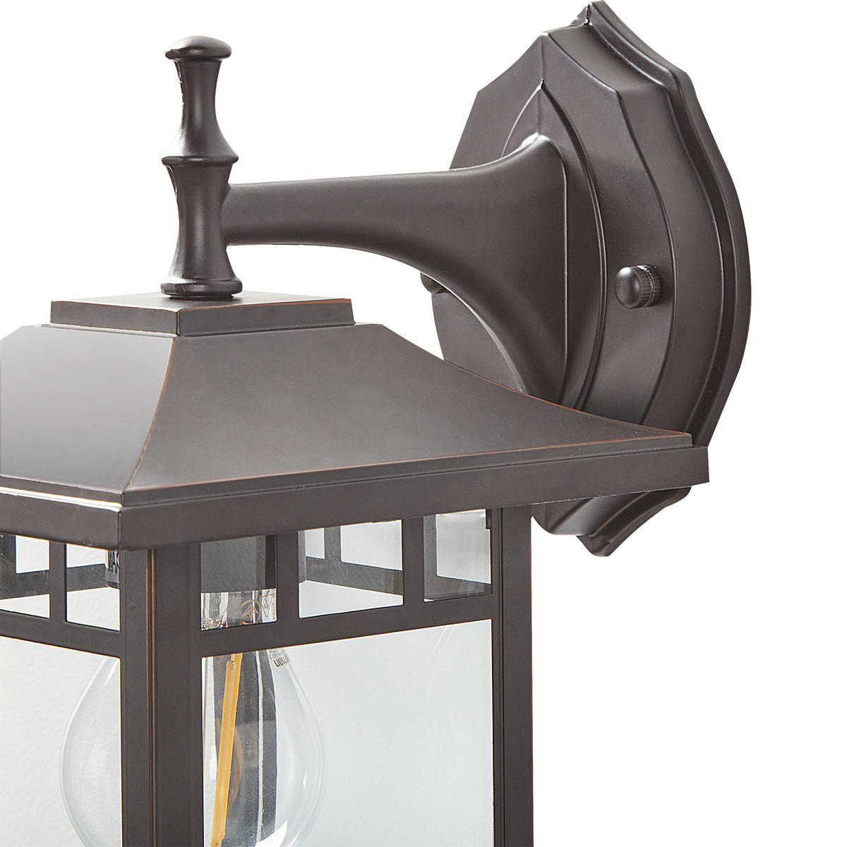 AUSSENWANDLEUCHTE Heriot 21/17/28 cm - Schwarz, Metall (17/28/21cm) - Beliani