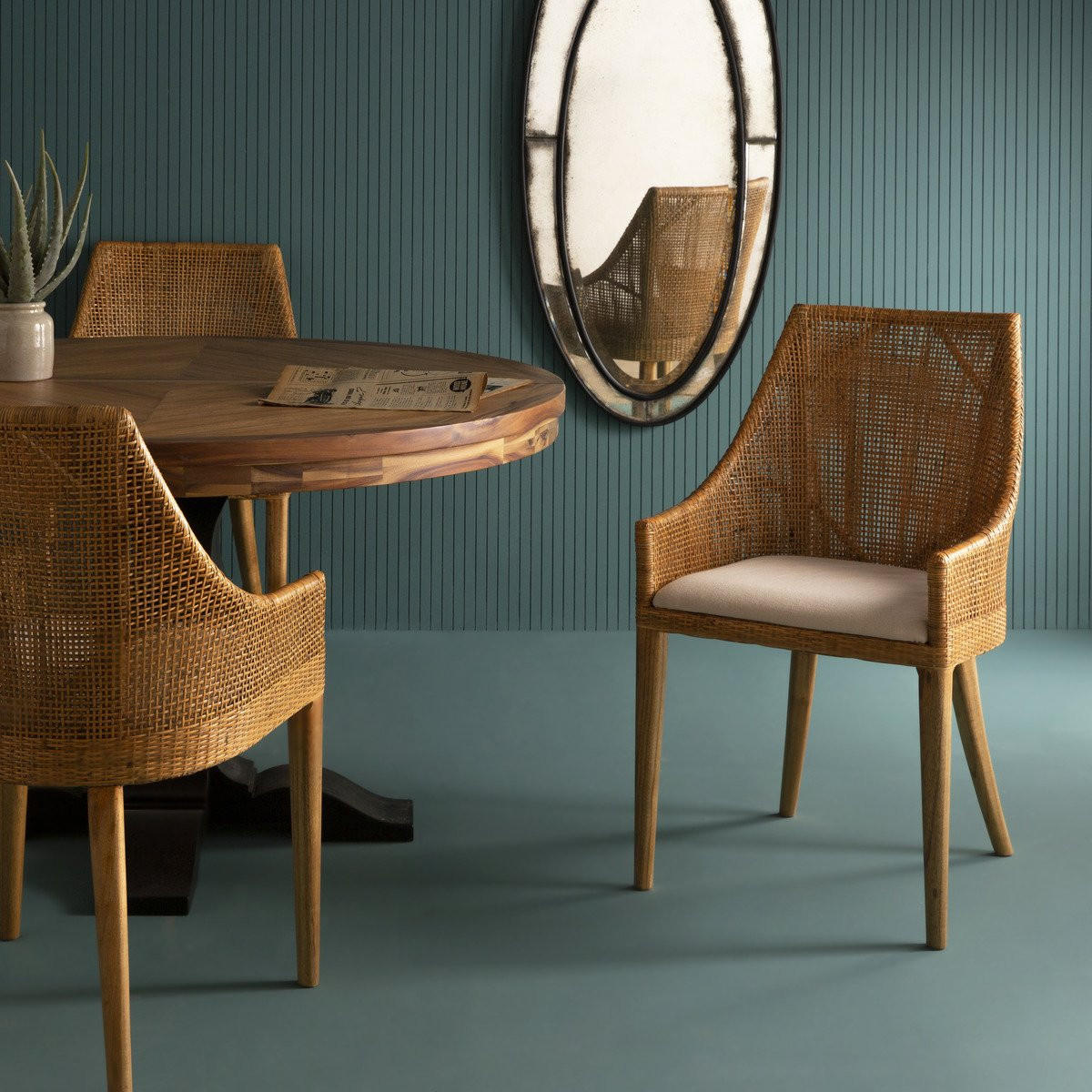 RATTANSTUHL H88 cm 56/88/58 cm - Eichefarben, Naturmaterialien (58/88/56cm) - Signature