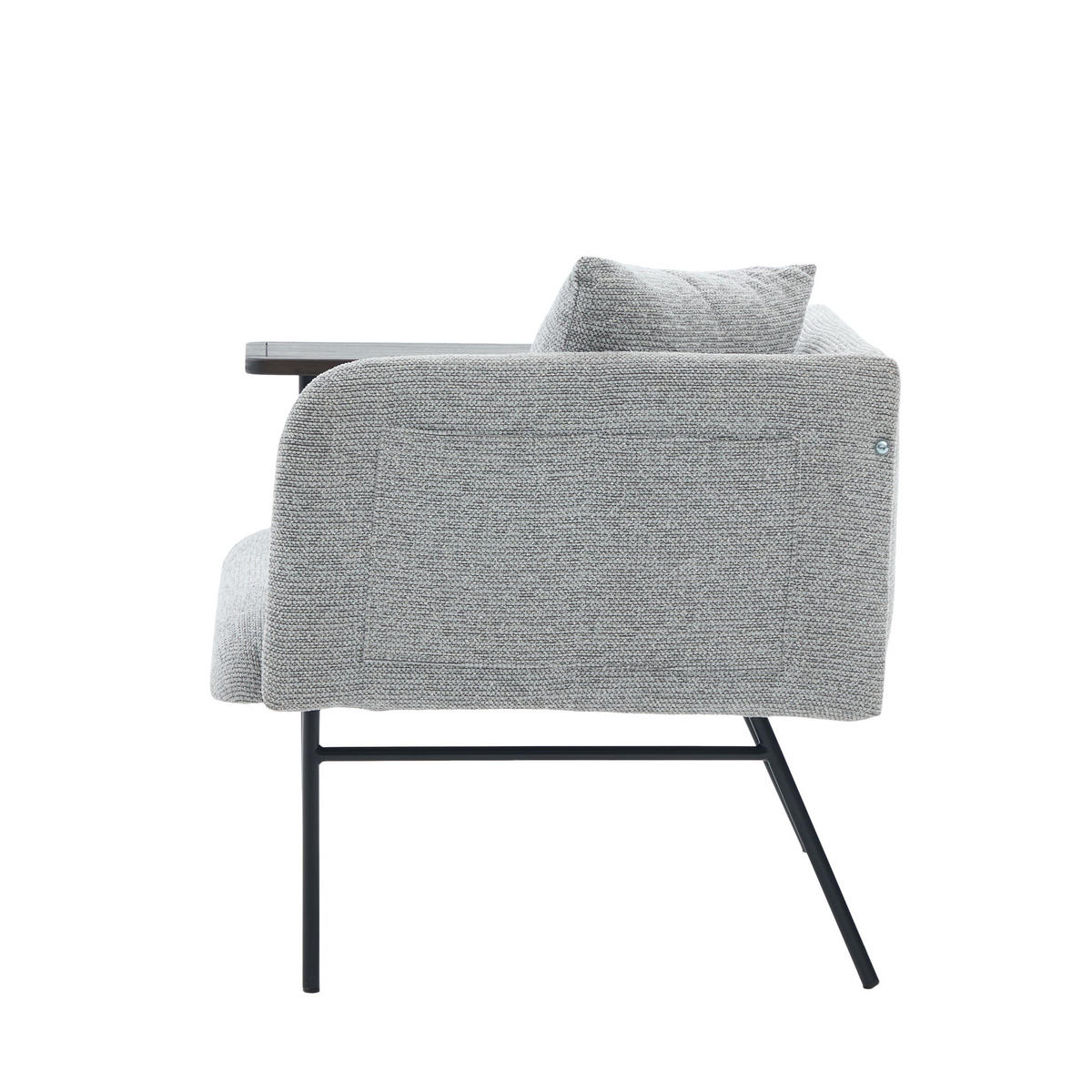 SESSEL mit Beistelltisch und Staufächern, DE-42267, Grau - Grau, Metall (86/71/72cm) - ComfortXL