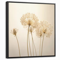 LEINWAND Bilder mit Rahmen - Sonnenlicht - Löwenzahn - Botanisch - Blumen - 50x50 - Creme, Textil (50/50cm) - MuchoWow