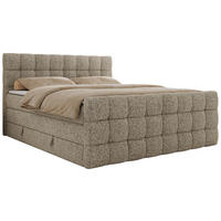 BOXSPRINGBETT ALTIVO KING DUO 160/200 - Dunkelbeige Strukture - H4 - Taupe, Textil (160/200cm) - MKS