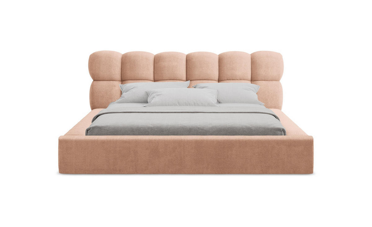 POLSTERBETT mit Bettkasten und Lattenrost 200x240 Pink - Pink/Koralle, Kunststoff/Textil (160/200cm) - Makamii