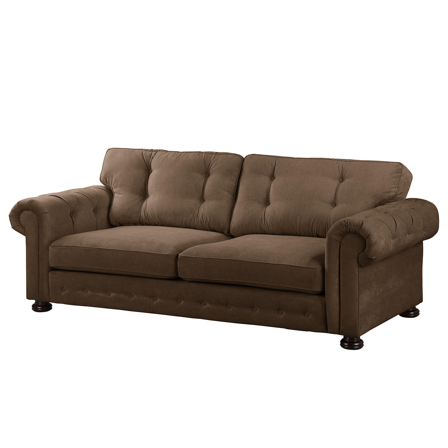 3-SITZER SOFA - Microfaser - Braun, Textil (250/93/100cm) - home24