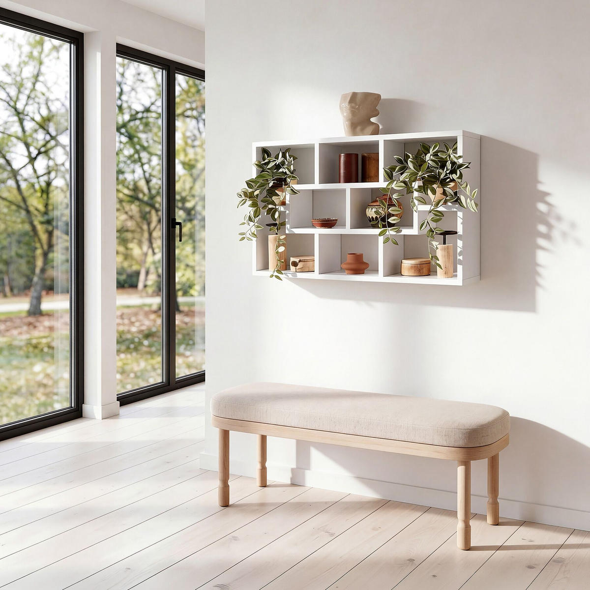 WANDREGAL Kassandra, 85 x 48 x 16 cm, weiß - Weiß, Holz (48/16/85cm) - tectake