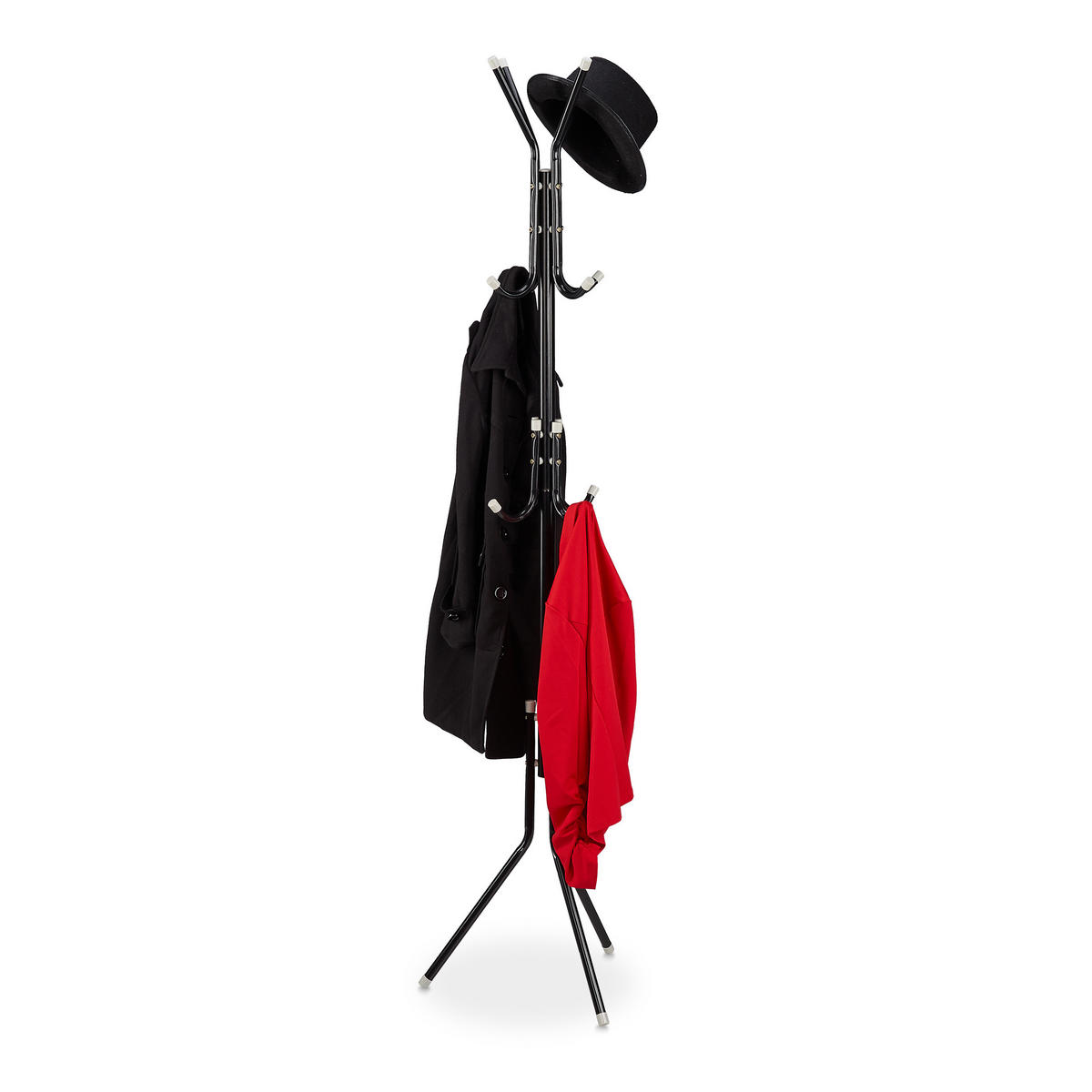GARDEROBENSTÄNDER - Schwarz, Kunststoff/Metall (44/180/39cm) - Relaxdays