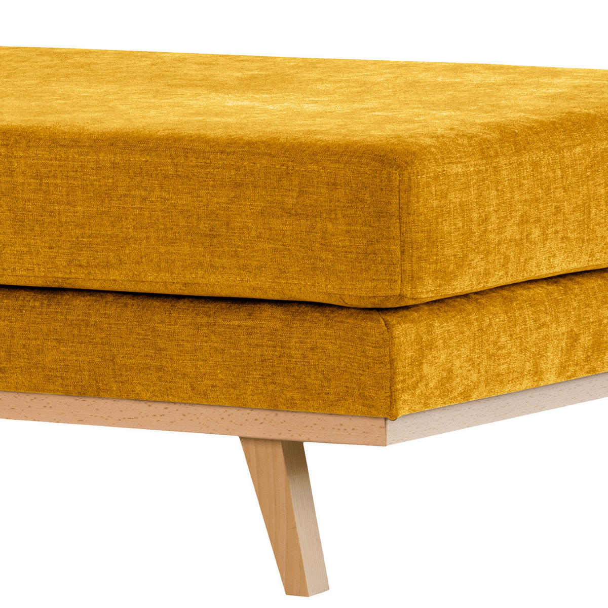 HOCKERBANK - Gelb/Buchefarben, Buchenholz/Textil (180/43/81cm) - home24