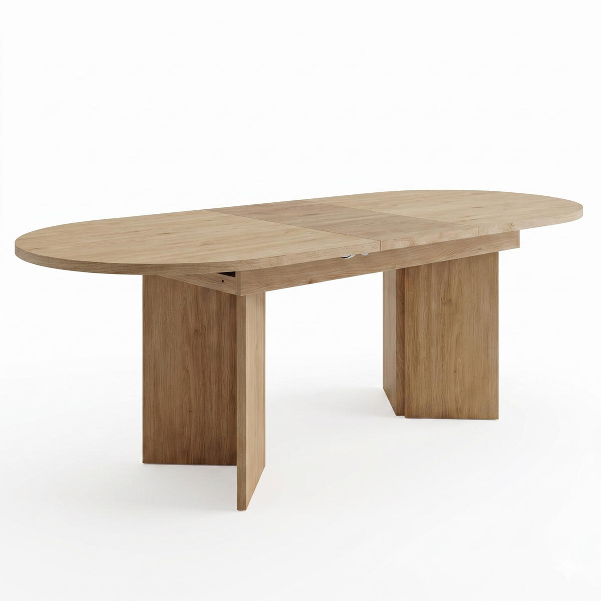 ESSTISCH ausziehbarer eiche-optik 120 bis 160 cm, oval mit abgerundeten ecken - Eichefarben, Holzwerkstoff (80/160/75.5cm) - Urban Meuble