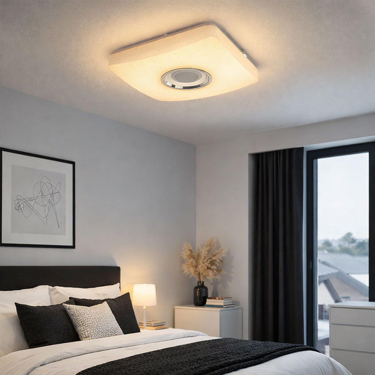 LED DECKENLEUCHTE Metall Weiß AYLEEN - Weiß, Metall (37/37/9cm) - Globo Lighting