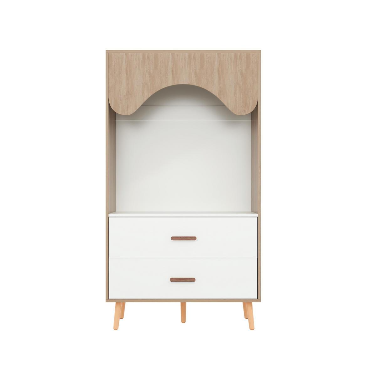 KINDERSCHRANK Mit Schubladen 80x46x141cm Weiß Naturholz - Multicolor, Holz (46/141.5/80cm) - FLIEKS