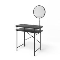 SCHMINKTISCH Skip Schwarz 80 cm mit Spiegel - Schwarz, Holzwerkstoff (80/76.5/40cm) - Vicco