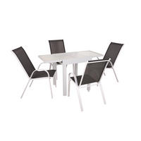 GARTEN-SITZGRUPPE Natali 5-teilig Gartenmöbel-Set - Schwarz, Kunststoff - DELUKE