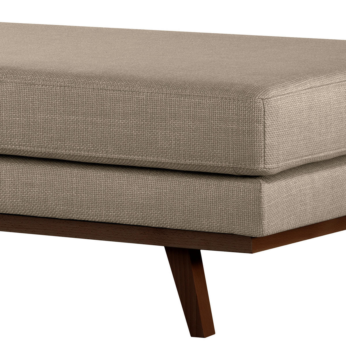 HOCKERBANK - Taupe/Buchefarben, Buchenholz/Textil (180/43/81cm) - home24