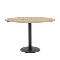 TISCH einbeinig schwarzes Bein, MDF Tischplatte, Wotan Eiche - Hellbraun/Schwarz, Holzwerkstoff (100/100/76cm) - Idohome