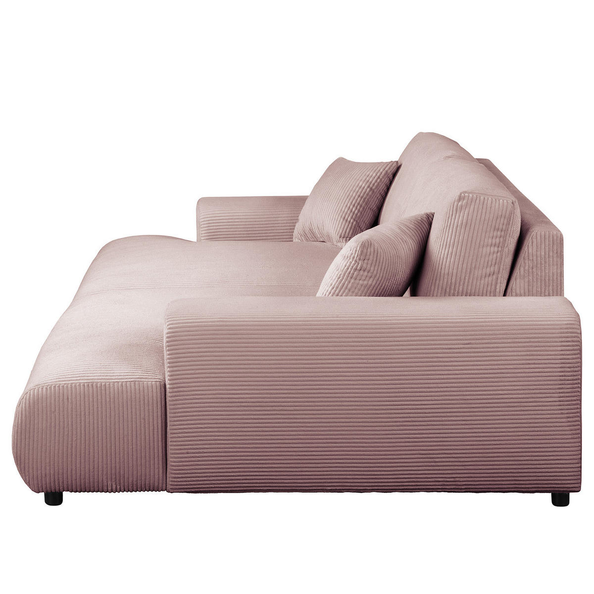 BIGSOFA - Mauve/Schwarz, Kunststoff/Textil (237/79/144cm) - home24