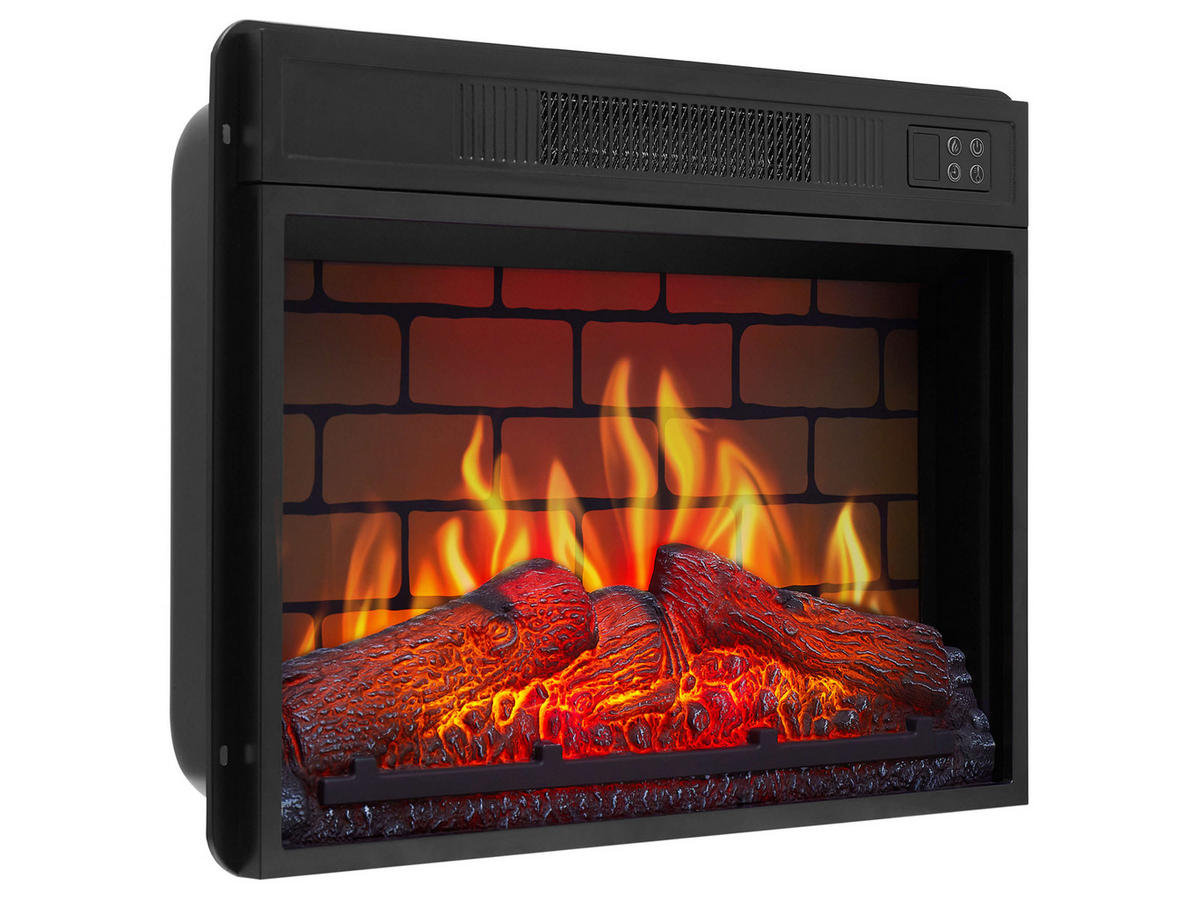 EINBAU-ELEKTROKAMINEINSATZ AF23BS – Breite 96 cm, 3D-Flammeneffekt, LED-Beleuchtung, Heizfunktion - Schwarz, Glas/Metall (61.4/45.5/13cm) - ArtiFlame