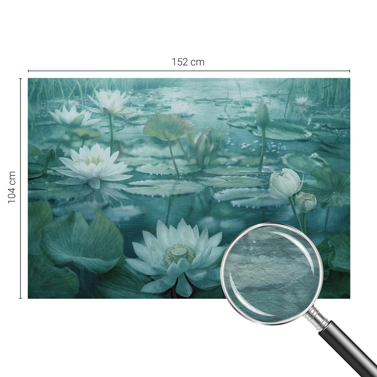 FOTOTAPETE 152x104 cm - Wasserblumen - Schwarz, Textil (152/104cm) - Wallfluent