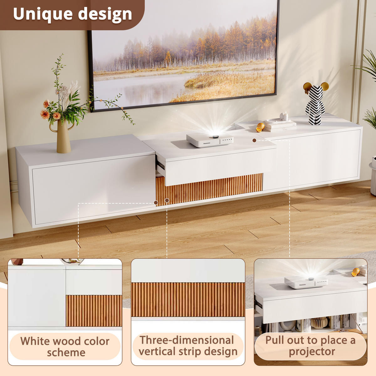 TV-LOWBOARD Weiß 180/34/30 cm - Weiß, Holzwerkstoff (180/30/34cm) - PANGIVO