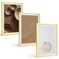 BILDER SET 3er Set - 40x60 cm Goldrahmen - Minimalistische Texturen und Farben - Goldfarben, Kunststoff (40/60cm) - TULUP