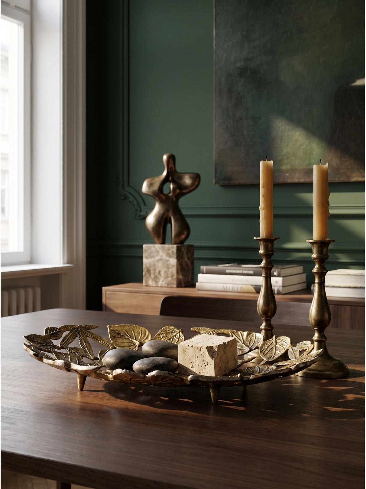 DEKOSCHALE RECANATI, Aluminium, handgefertigt, Gold, 49 x 31 x 8 cm - Goldfarben, Metall (8cm) - KADIMA DESIGN